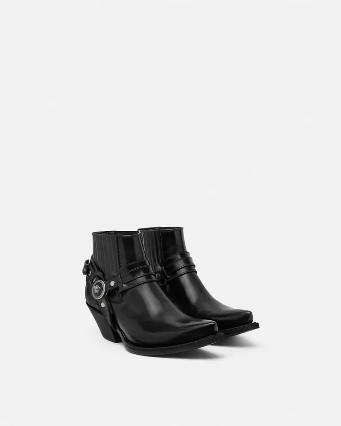 Versace Texano Ankle Boots 50 Mm Black Women Boots