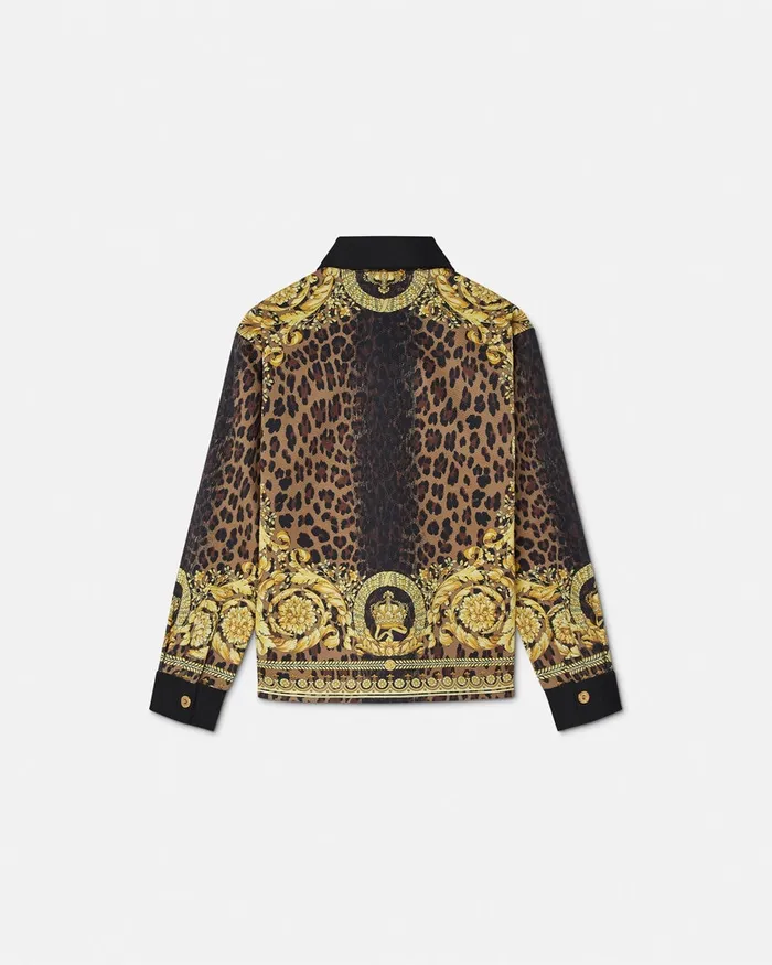 Versace Wild Barocco Overshirt Black Kids Outerwear and Jackets