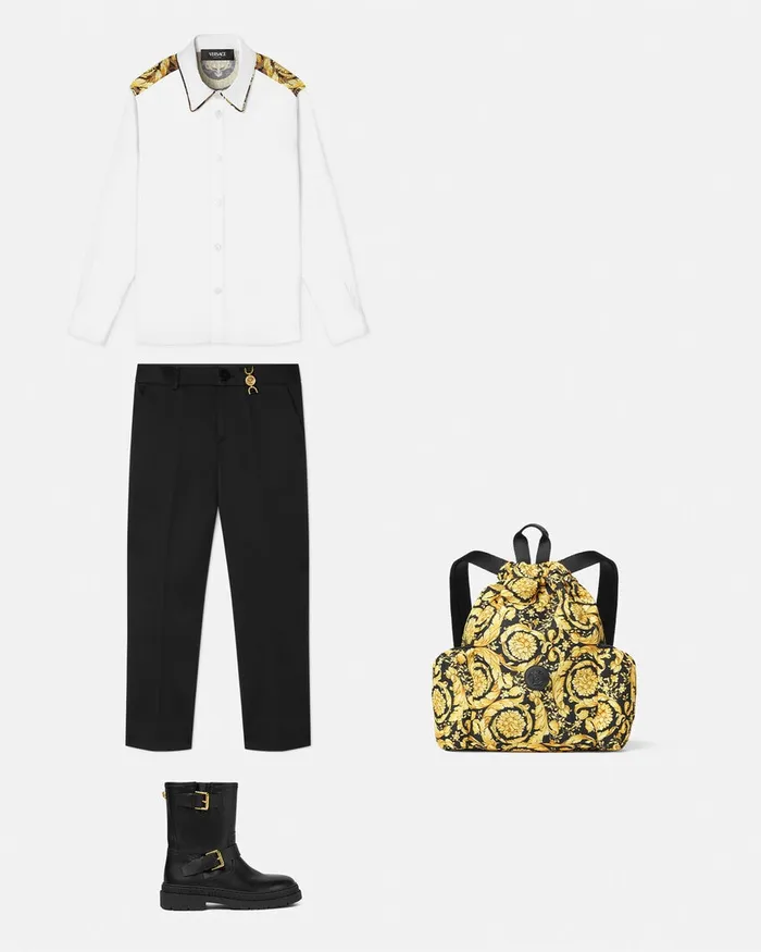 Versace Wild Barocco Shirt White Kids Shirts
