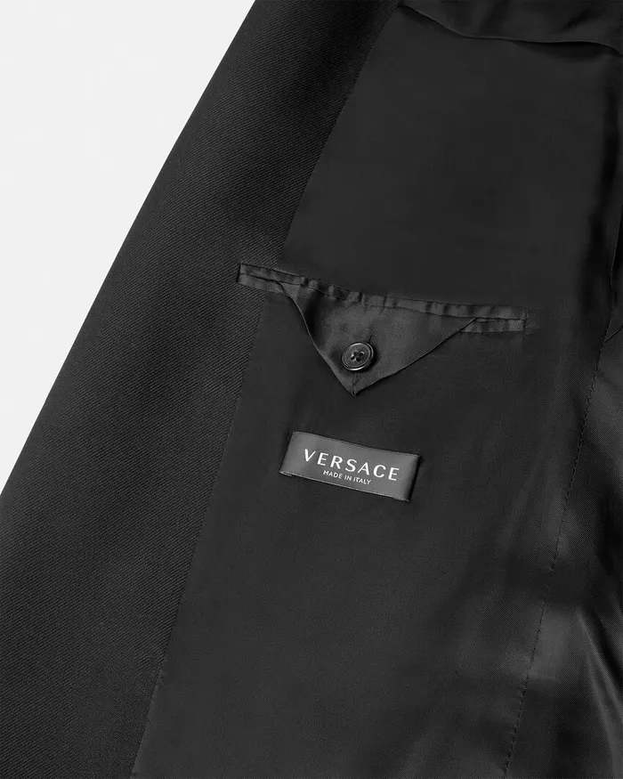 Versace Wool DoubleBreasted Blazer Black Men Blazers and Suits