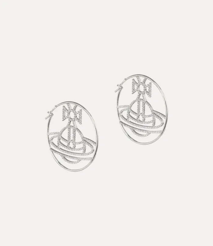 Vivienne Westwood Earrings Women Eloisa Hoop Earring Platinum White Cz