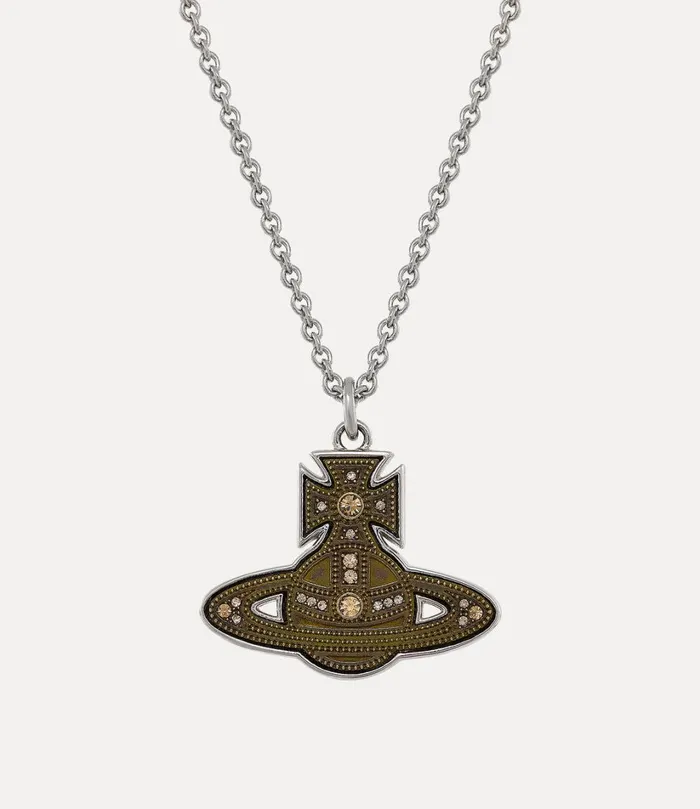 Vivienne Westwood Necklaces Men Man Laszlo Pendant Necklace Oxi Brassplatinumlight Colorado Topaz Crystal