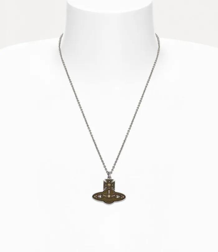 Vivienne Westwood Necklaces Men Man Laszlo Pendant Necklace Oxi Brassplatinumlight Colorado Topaz Crystal