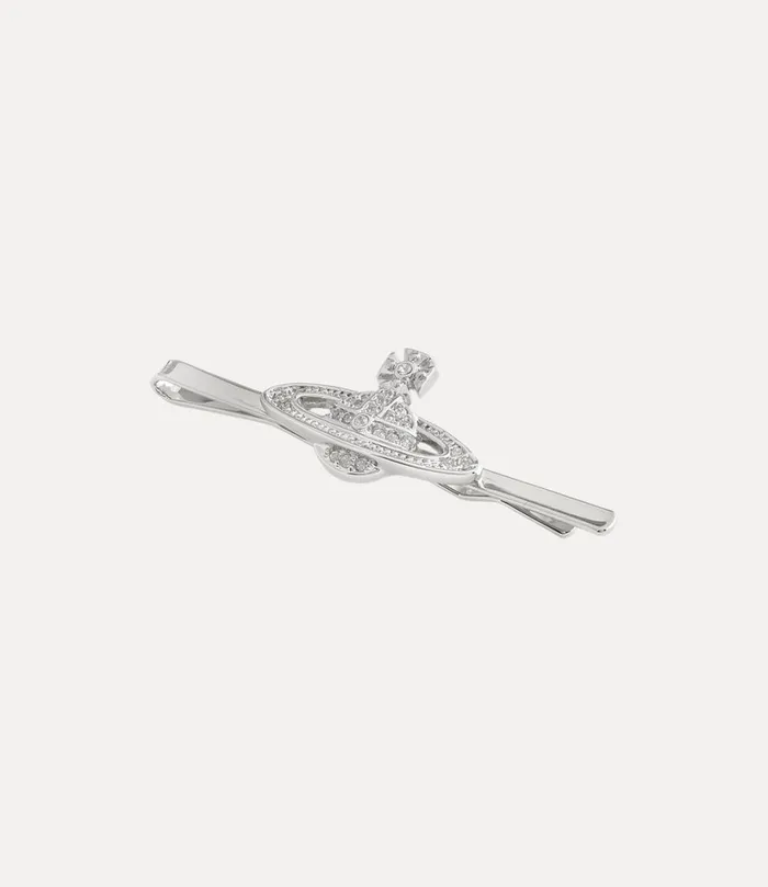 Vivienne Westwood Other Accessories Men Mini Bas Relief Tie Clip Platinum Crystal Crystal
