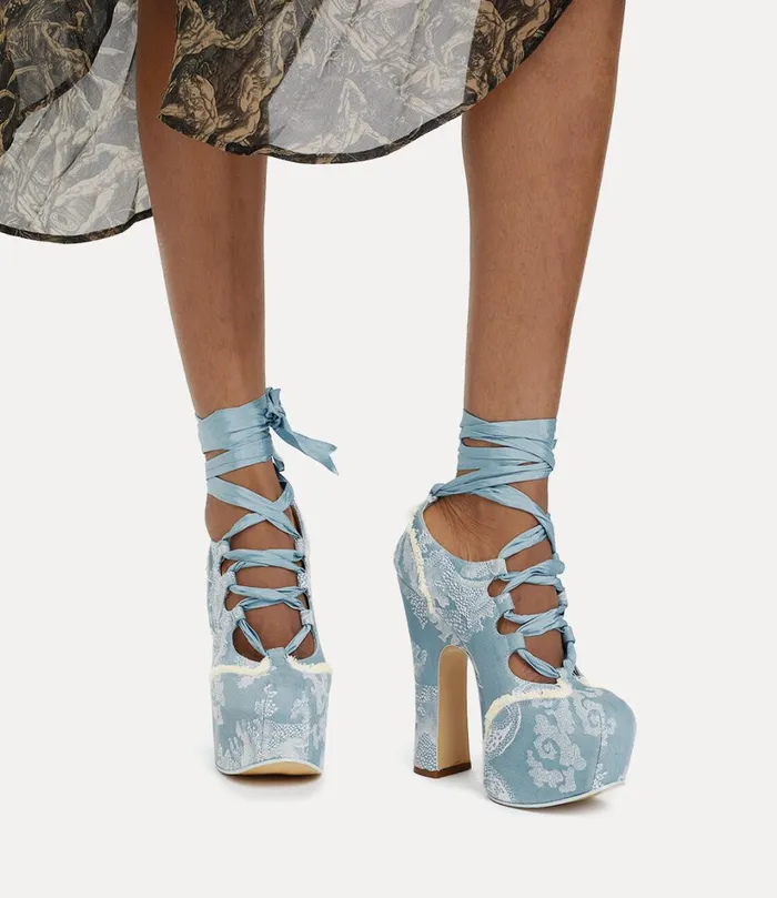 Vivienne Westwood Platforms Women Elevated Ghillie Platform Blue Coral
