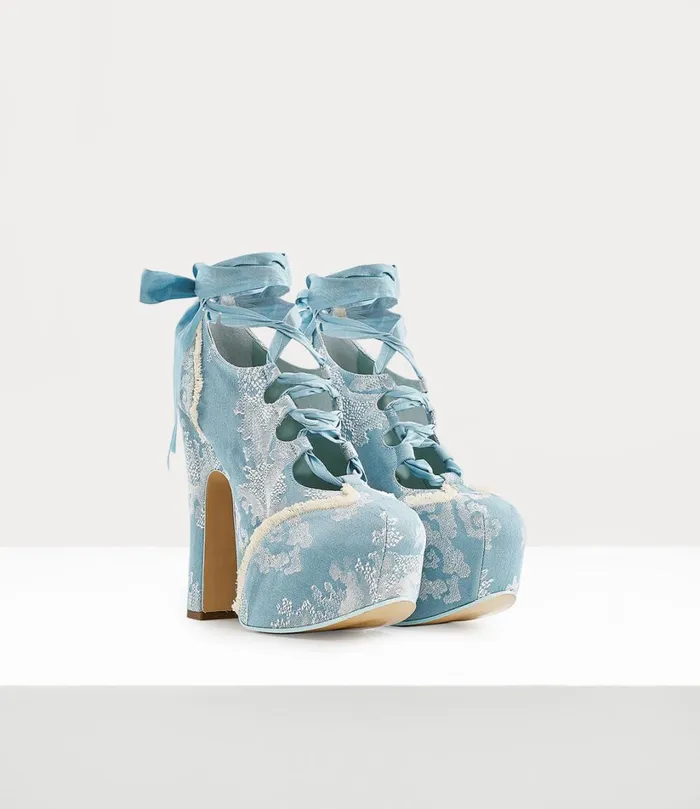 Vivienne Westwood Platforms Women Elevated Ghillie Platform Blue Coral
