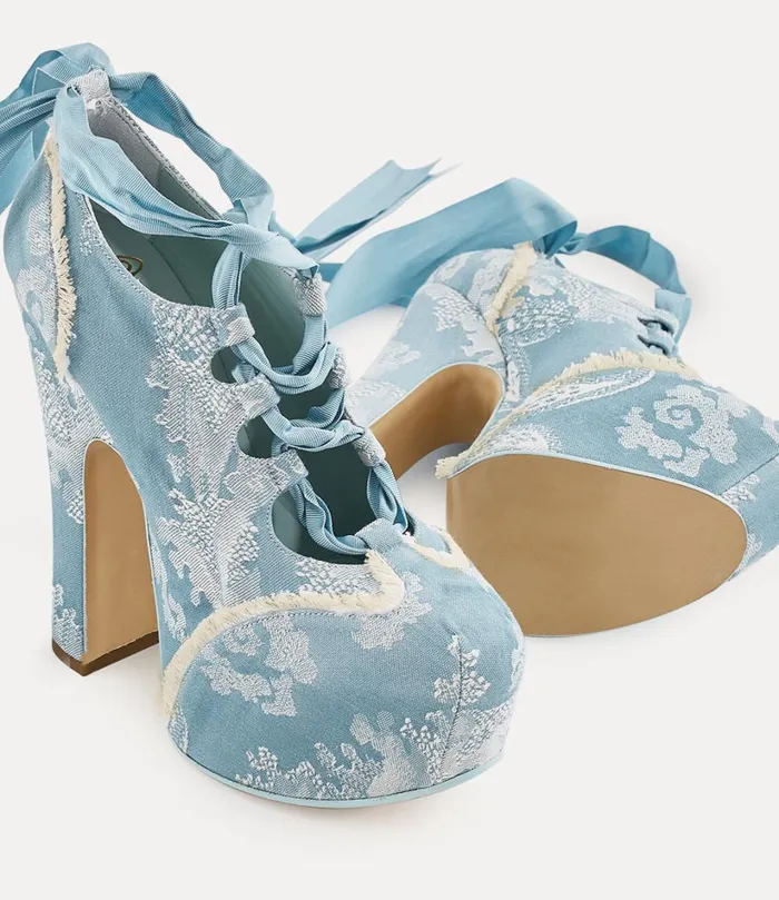 Vivienne Westwood Platforms Women Elevated Ghillie Platform Blue Coral
