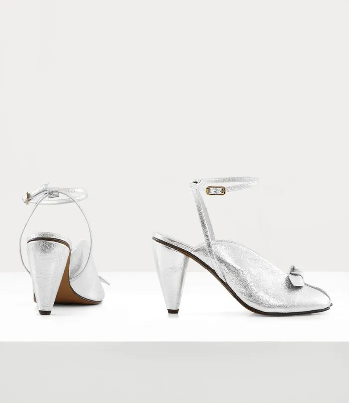Vivienne Westwood Sandals Women Bow Peep Shoe Silver