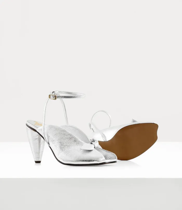 Vivienne Westwood Sandals Women Bow Peep Shoe Silver