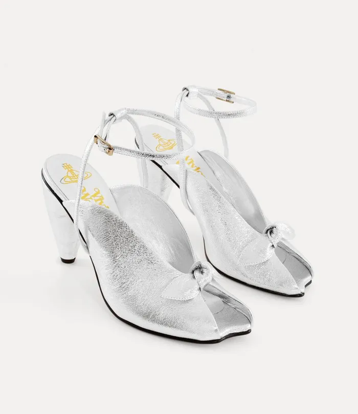 Vivienne Westwood Sandals Women Bow Peep Shoe Silver