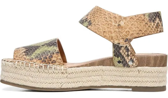 Wedge Sandals Women Franco Sarto Sarto Oak Espadrille Sandal Beige Multi Snake Leather
