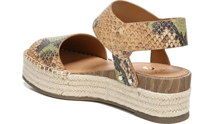 Wedge Sandals Women Franco Sarto Sarto Oak Espadrille Sandal Beige Multi Snake Leather