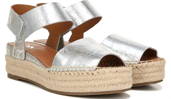 Wedge Sandals Women Franco Sarto Sarto Oak Espadrille Sandal Silver Leather Wedge Sandals Women Franco Sarto Sarto Oak Espadrille Sandal Silver Leather