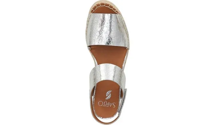 Wedge Sandals Women Franco Sarto Sarto Oak Espadrille Sandal Silver Leather Wedge Sandals Women Franco Sarto Sarto Oak Espadrille Sandal Silver Leather