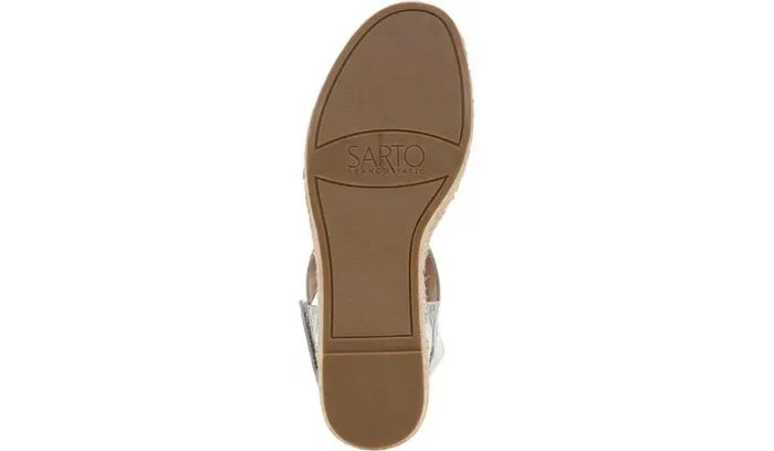Wedge Sandals Women Franco Sarto Sarto Oak Espadrille Sandal Silver Leather Wedge Sandals Women Franco Sarto Sarto Oak Espadrille Sandal Silver Leather