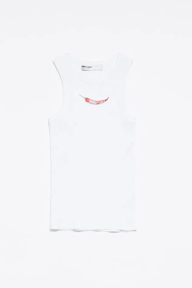 White Fitted Chili Top White Women Bimba Y Lola TShirts