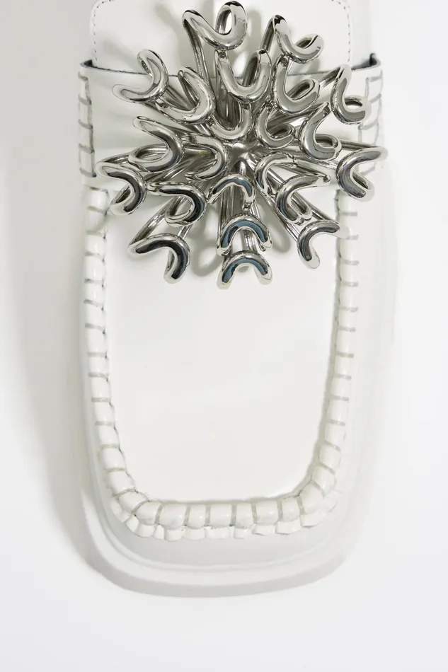 White Shiny Leather Loafer White Women Bimba Y Lola Loafers White Shiny Leather Loafer White Women Bimba Y Lola Loafers