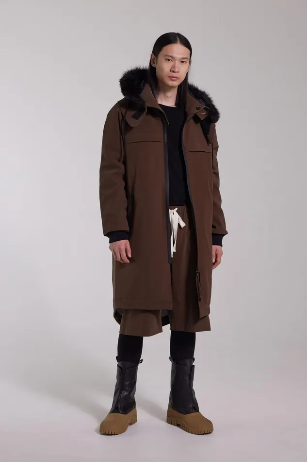 Winter Coats Men Stutterheim Kalix Matte Parka Dark Brown