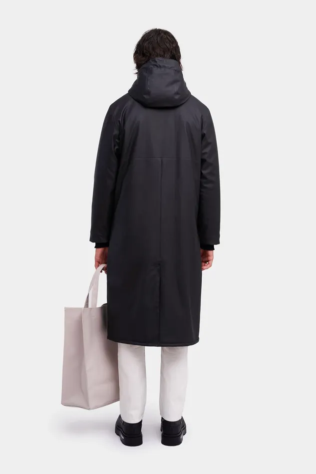 Winter Coats Men Stutterheim Stockholm Long Winter Jacket Black