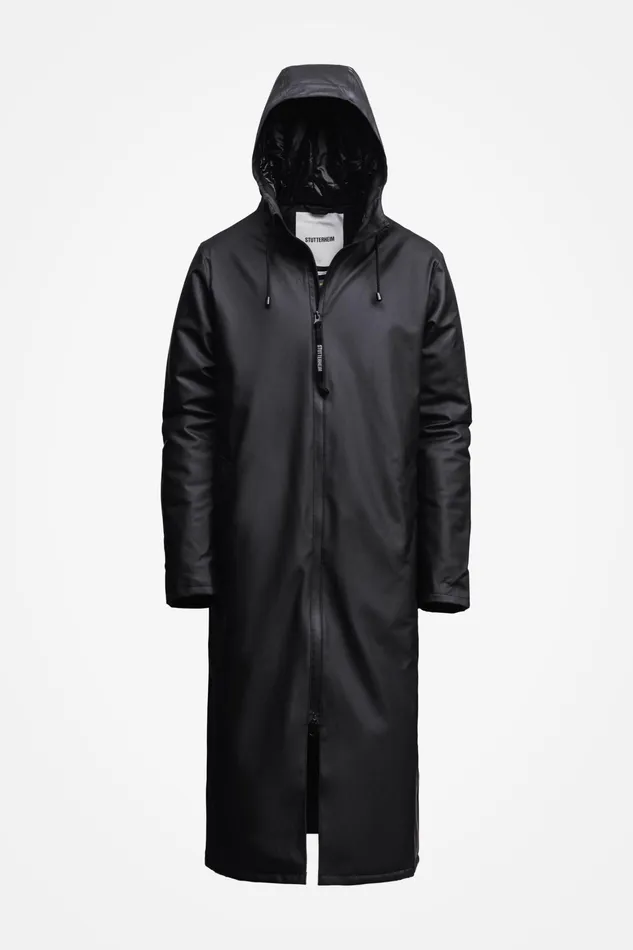 Winter Coats Men Stutterheim Stockholm Long Winter Jacket Black