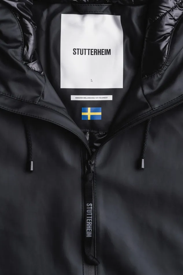 Winter Coats Men Stutterheim Stockholm Long Winter Jacket Black