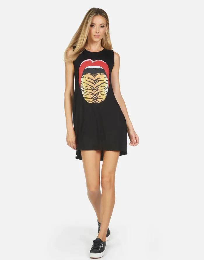 Women039s Deanna Tiger Tongue Black Lauren Moshi Dresses