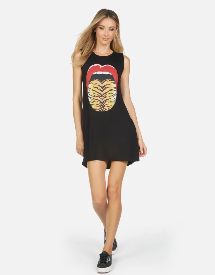 Women039s Deanna Tiger Tongue Black Lauren Moshi Dresses