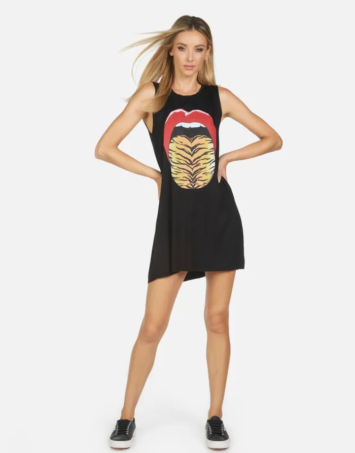 Women039s Deanna Tiger Tongue Black Lauren Moshi Dresses