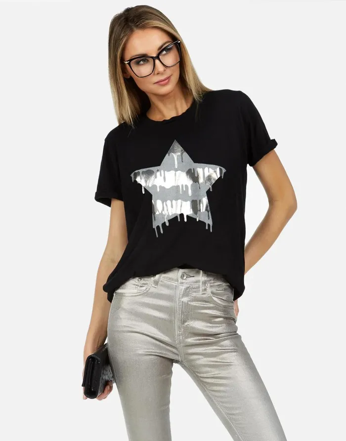 Women039s Edda X Dripping Star Black Lauren Moshi Short Sleeve