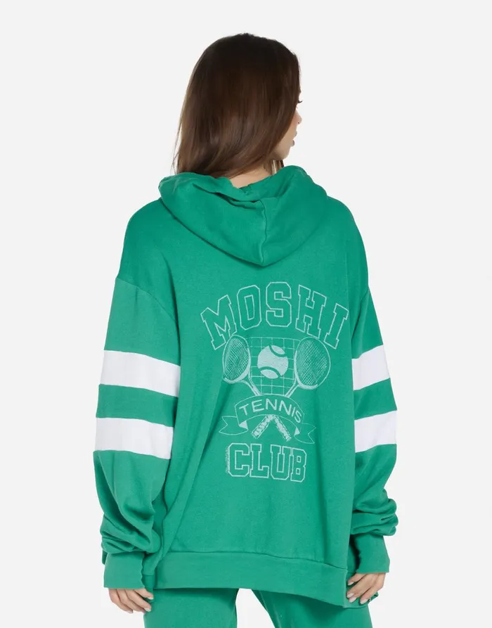 Women039s Jonna Moshi Tennis Club Teal Green White Lauren Moshi Hoodies