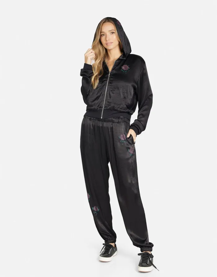 Women039s Kathleen Crystal Roses Black Lauren Moshi Hoodies
