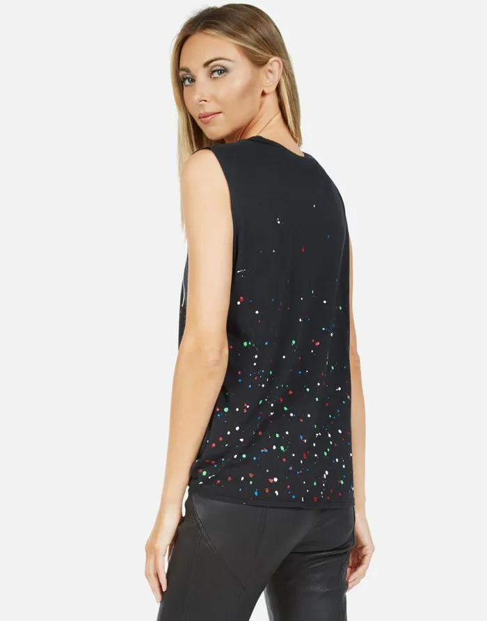 Women039s Kel Moshi Onyx Multi Splatter Lauren Moshi Tanks
