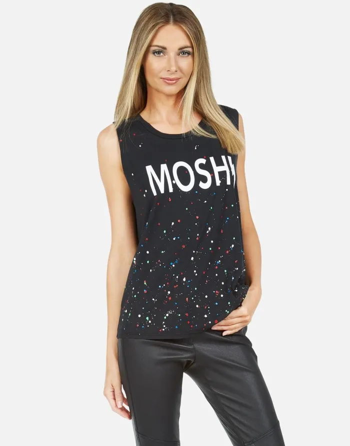 Women039s Kel Moshi Onyx Multi Splatter Lauren Moshi Tanks
