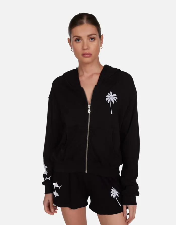 Women039s Lachelle Tropical Shark Black Lauren Moshi Hoodies