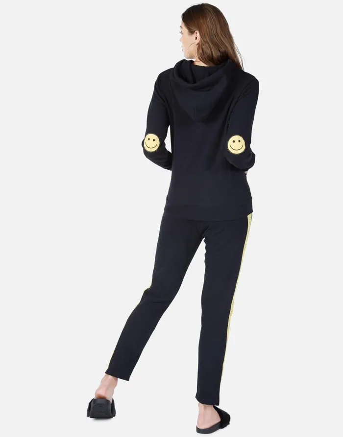 Women039s Lennox Happy Smiley Black Lauren Moshi Hoodies