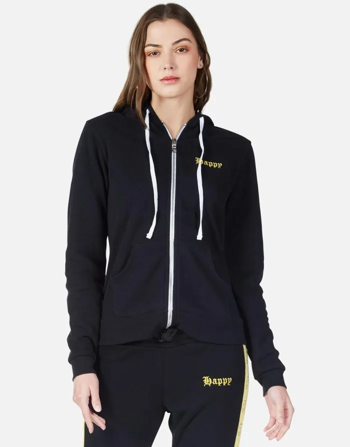 Women039s Lennox Happy Smiley Black Lauren Moshi Hoodies