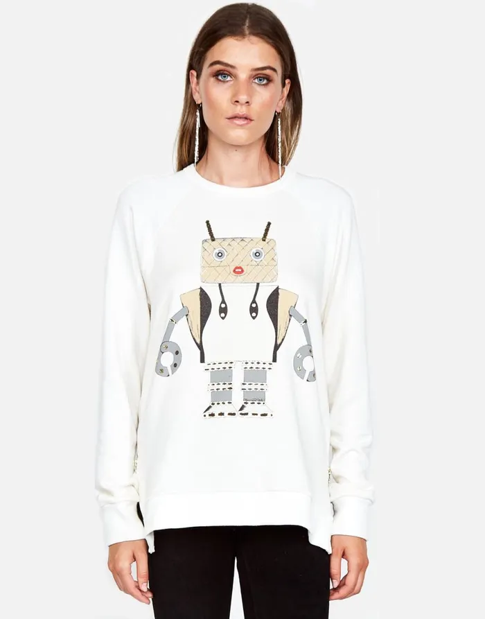Women039s Les Fashion Robot Milk Lauren Moshi Long Sleeve