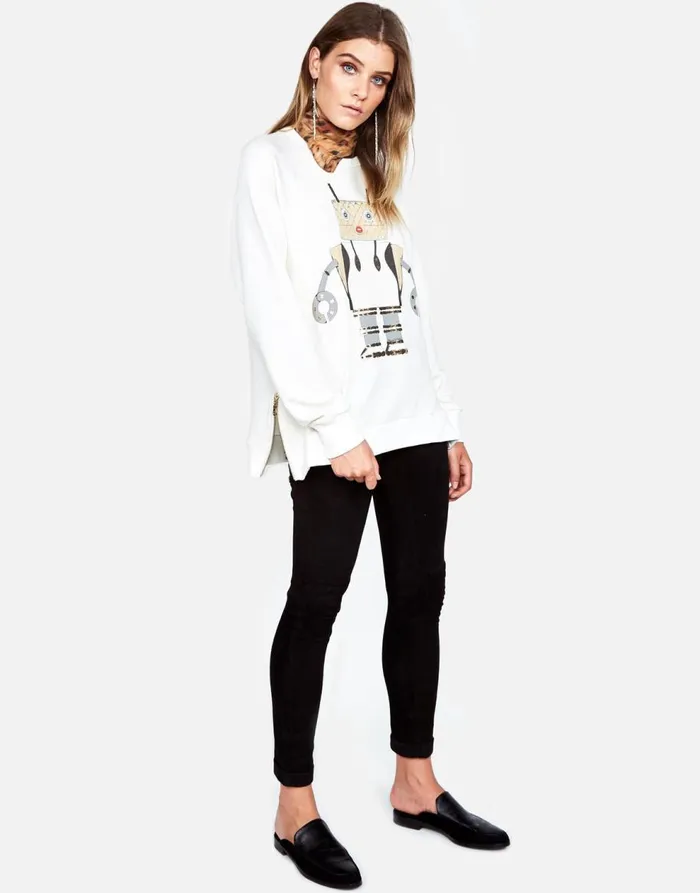 Women039s Les Fashion Robot Milk Lauren Moshi Long Sleeve