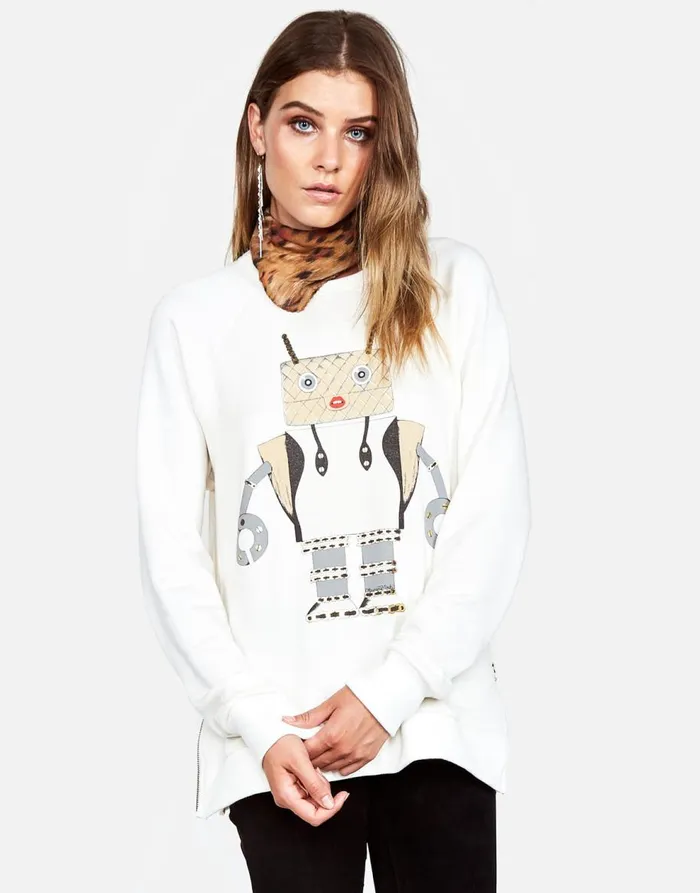 Women039s Les Fashion Robot Milk Lauren Moshi Long Sleeve