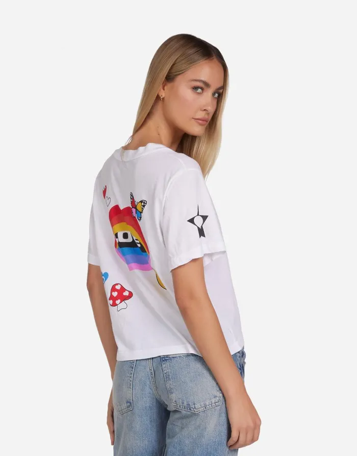 Women039s Lottie Love Collage White Lauren Moshi Short Sleeve