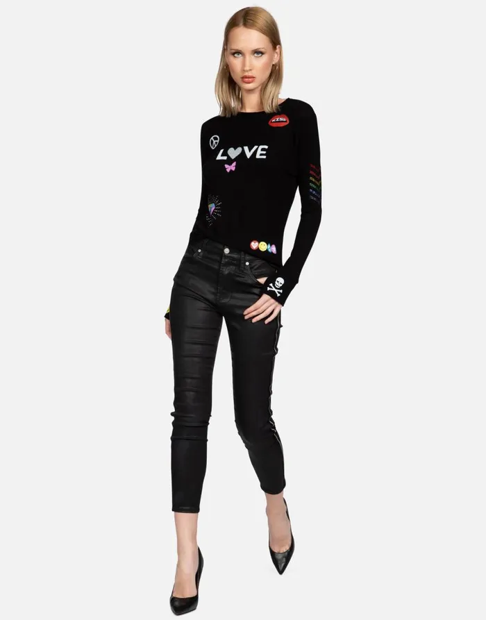 Women039s McKinley 1 Love Black Lauren Moshi Long Sleeve