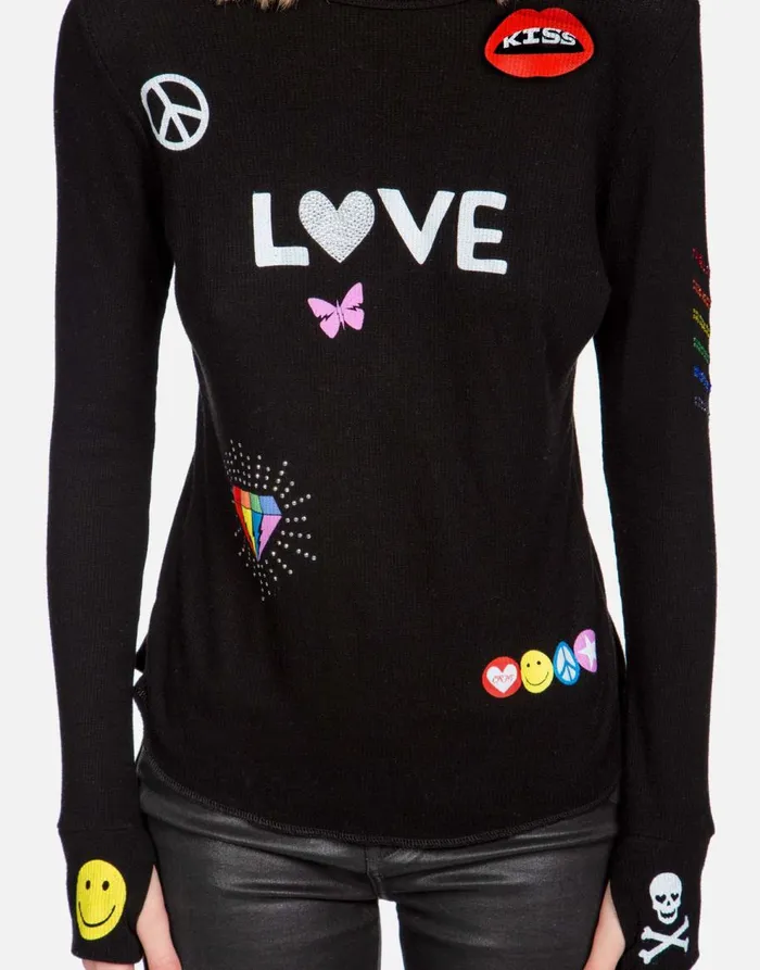 Women039s McKinley 1 Love Black Lauren Moshi Long Sleeve