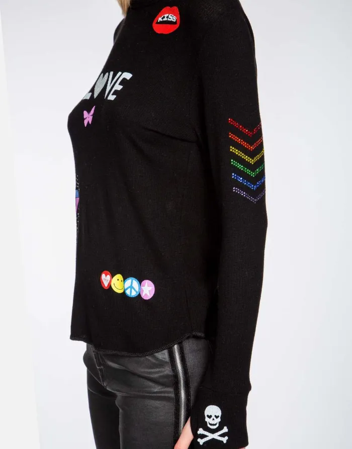 Women039s McKinley 1 Love Black Lauren Moshi Long Sleeve