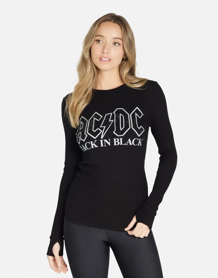 Women039s McKinley ACDC Crystals Black Lauren Moshi Long Sleeve