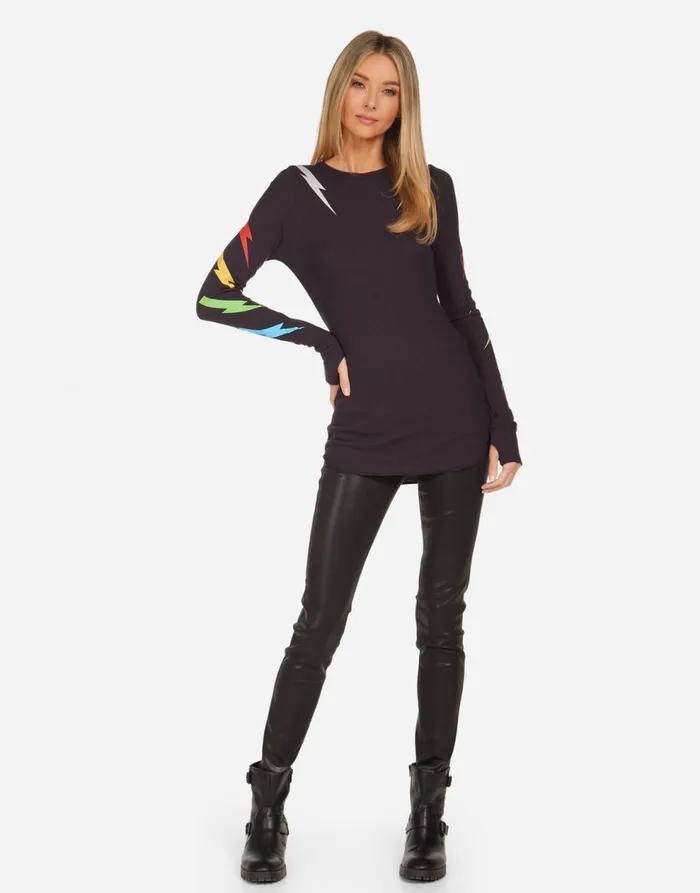 Women039s McKinley Lightning Zebra Onyx Lauren Moshi Long Sleeve