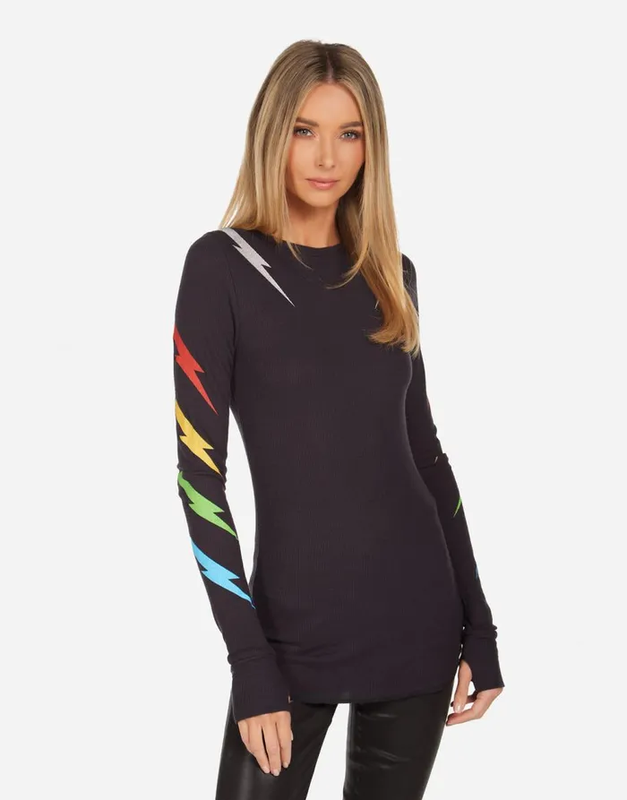 Women039s McKinley Lightning Zebra Onyx Lauren Moshi Long Sleeve