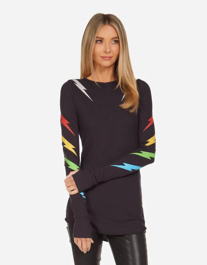 Women039s McKinley Lightning Zebra Onyx Lauren Moshi Long Sleeve