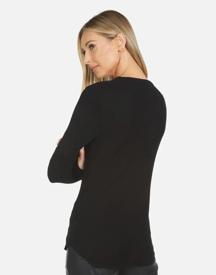 Women039s McKinley X Pink Stud Skull Black Lauren Moshi Long Sleeve