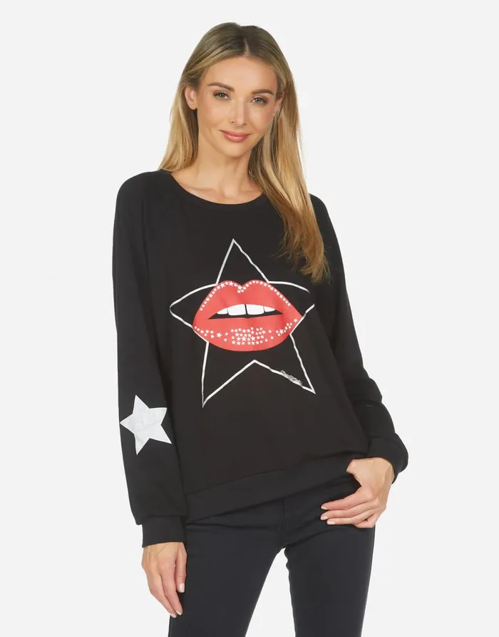 Women039s Noleta Star Lip Black Lauren Moshi Long Sleeve