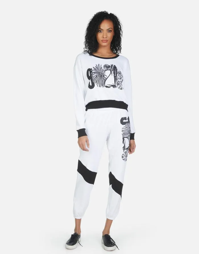 Women039s Ophelia 90210 White Lauren Moshi Long Sweatpants